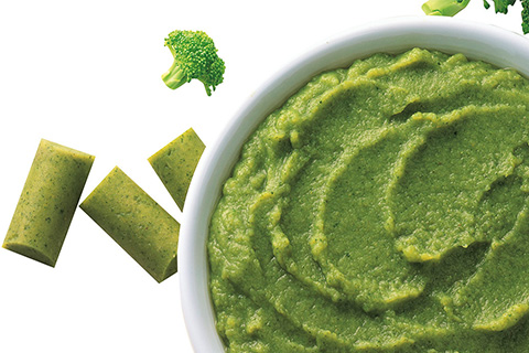 Broccoli puree portions