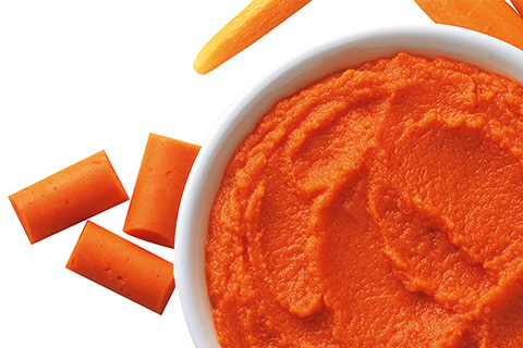 Carrot puree portions