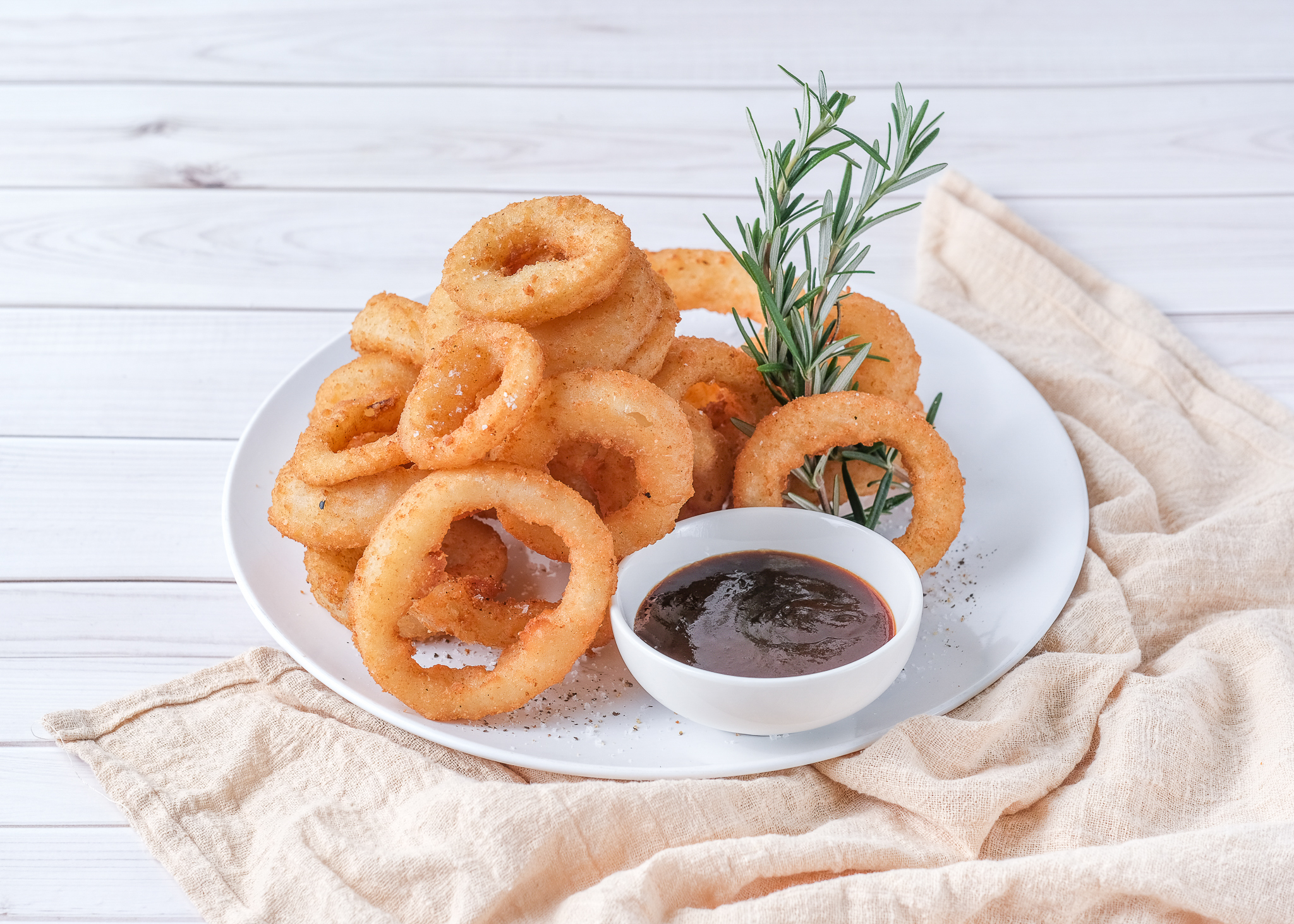 Battered onion rings