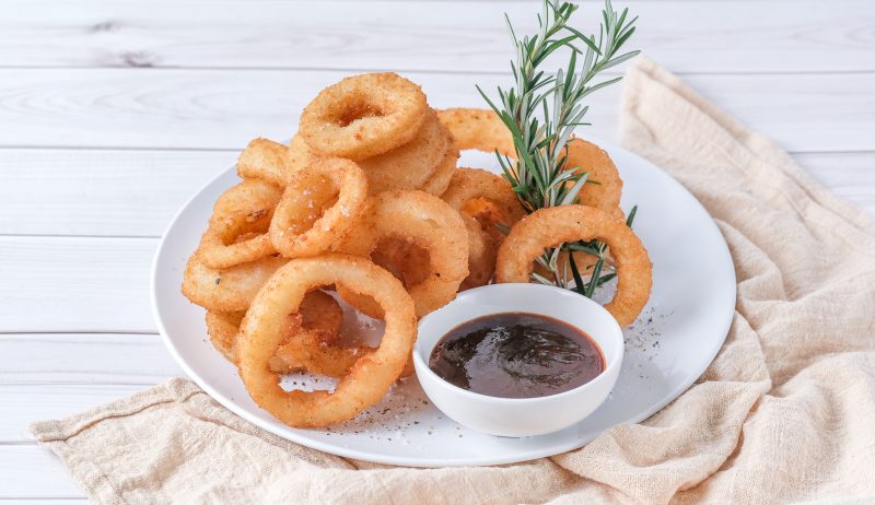 Battered onion rings